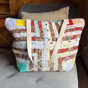 Antique Quilt Upcycled Tote